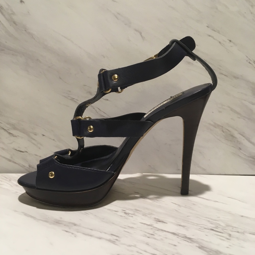 Steve Madden blue strappy studded heels